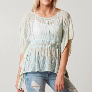 Free People lace split sleeve top